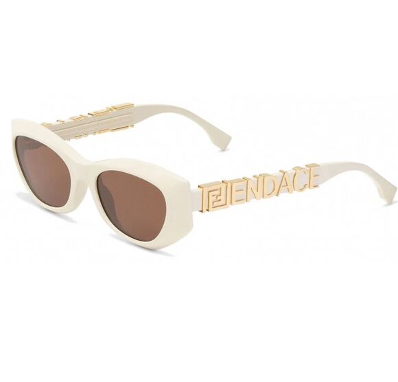 Fendace Cat Eye Ivory White Gold Logo Sunglasses Fendi Versace main image 4
